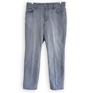 CHICOS Grey Straight Leg Denim Jeans SIZE 8 SHORT